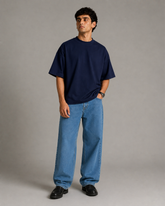 SOOT Premium Blue Boxy Tee in 100% Cotton