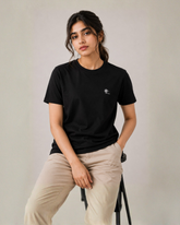 Black Essential Tee - Emeralds