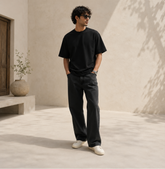 SOOT Premium Black Boxy Tee in 100% Cotton