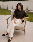 SOOT Premium Chocolate Brown Boxy Tee in 100% Cotton