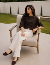 SOOT Premium Chocolate Brown Boxy Tee in 100% Cotton