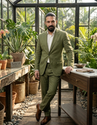 Olive Irish Linen Blazer - Emeralds 