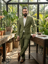 Olive Irish Linen Blazer - Emeralds 