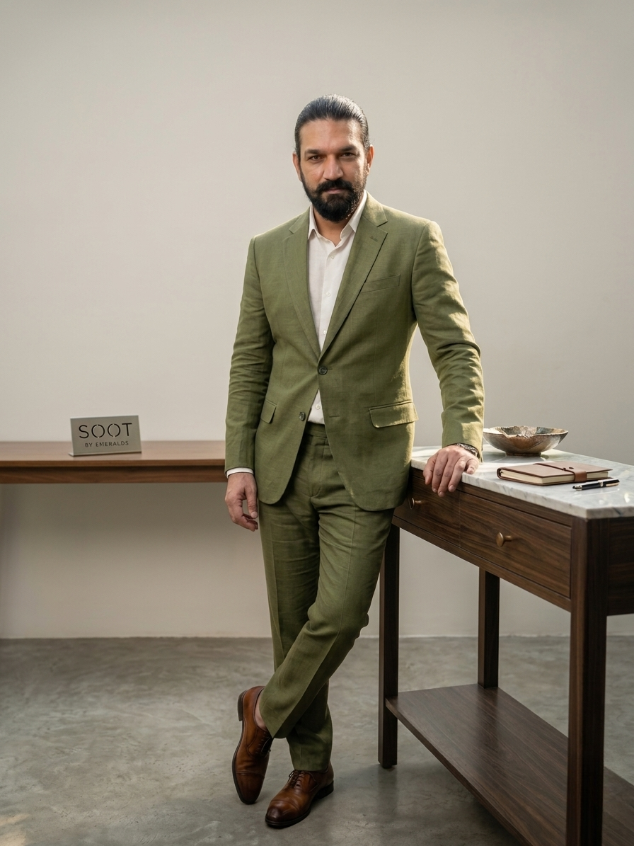 Olive Irish Linen Blazer