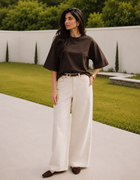 SOOT Premium Chocolate Brown Boxy Tee in 100% Cotton