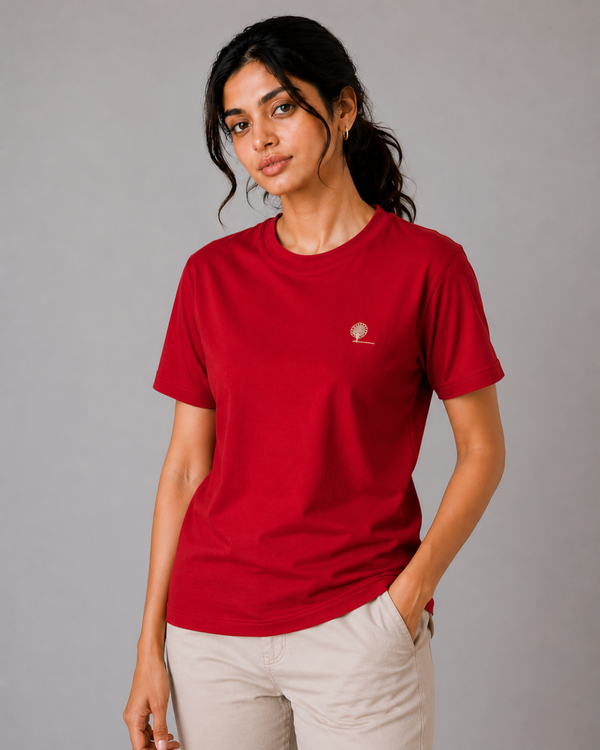 Women Red Essential Tee