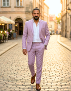 Beige Pink Irish Linen Blazer - Emeralds 