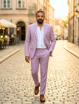 Beige Pink Irish Linen Blazer - Emeralds 