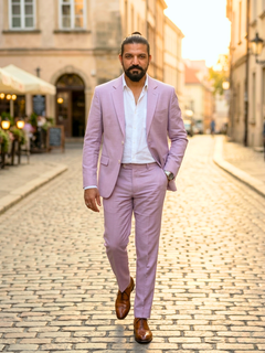 Beige Pink Irish Linen Blazer - Emeralds 