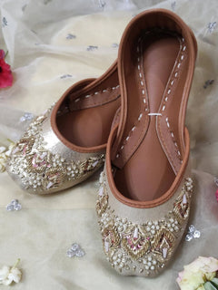 Gold Moonlight Khussa - Emeralds 