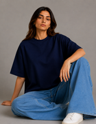 SOOT Premium Blue Boxy Tee in 100% Cotton