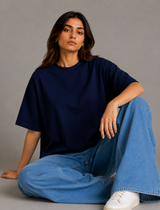 SOOT Premium Blue Boxy Tee in 100% Cotton
