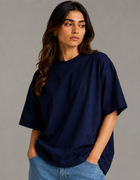 SOOT Premium Blue Boxy Tee in 100% Cotton