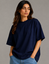 SOOT Premium Blue Boxy Tee in 100% Cotton