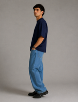 SOOT Premium Blue Boxy Tee in 100% Cotton