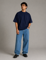 SOOT Premium Blue Boxy Tee in 100% Cotton