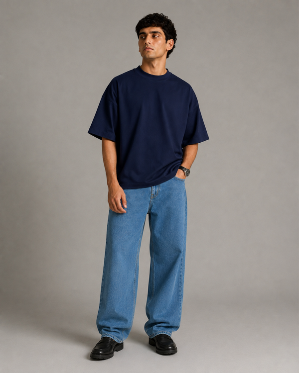 SOOT Premium Boxy Tee — Navy For Men