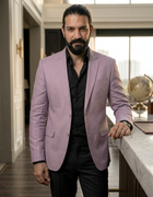 Beige Pink Irish Linen Blazer - Emeralds 