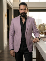Beige Pink Irish Linen Blazer - Emeralds 