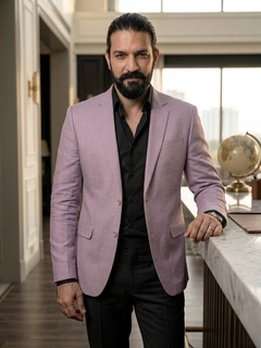 Beige Pink Irish Linen Blazer - Emeralds 