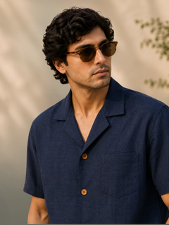 Neon Navy Cuban Collar