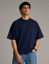 SOOT Premium Blue Boxy Tee in 100% Cotton