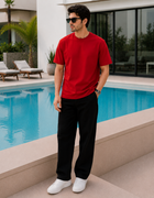 SOOT Premium Red Boxy Tee in 100% Cotton