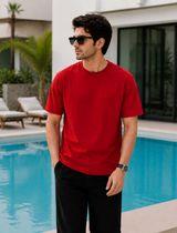 SOOT Premium Red Boxy Tee in 100% Cotton