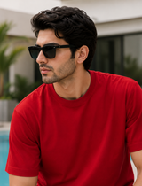 SOOT Premium Red Boxy Tee in 100% Cotton