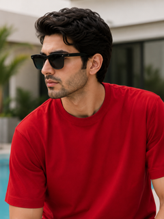 SOOT Premium Red Boxy Tee in 100% Cotton