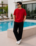SOOT Premium Red Boxy Tee in 100% Cotton