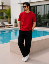 SOOT Premium Red Boxy Tee in 100% Cotton