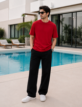 SOOT Premium Red Boxy Tee in 100% Cotton