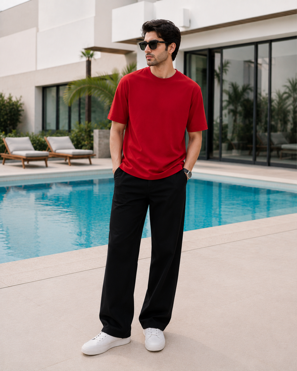 SOOT Premium Boxy Tee — Red For Men