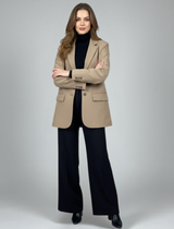 Essential Beige Oversized Blazer - Emeralds 