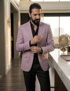 Beige Pink Irish Linen Blazer - Emeralds 