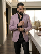 Beige Pink Irish Linen Blazer - Emeralds 
