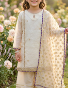 Girls Ivory Organza Farshi Shalwar Traditional Outfit”

“Festive Kidswear with Gota Work and Lace Detailing”

“Noorè Kids Dress 5-12 Years