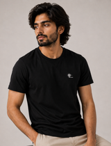 Black Essential Tee - Emeralds 