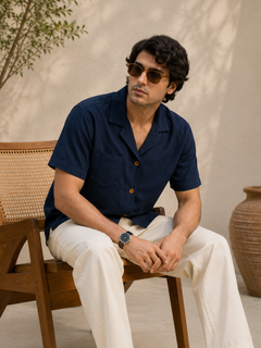 Neon Navy Cuban Collar
