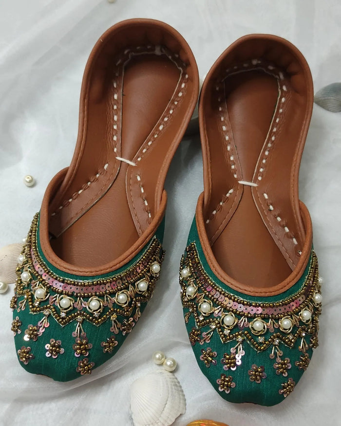 Green Nawabi Khussa