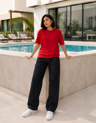 SOOT Premium Red Boxy Tee in 100% Cotton