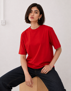SOOT Premium Red Boxy Tee in 100% Cotton