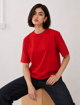 SOOT Premium Red Boxy Tee in 100% Cotton