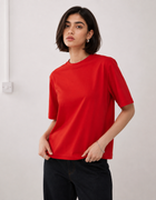 SOOT Premium Red Boxy Tee in 100% Cotton
