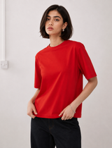SOOT Premium Red Boxy Tee in 100% Cotton