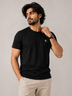 Black Essential Tee - Emeralds 