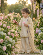 Girls Ivory Organza Farshi Shalwar Traditional Outfit”

“Festive Kidswear with Gota Work and Lace Detailing”

“Noorè Kids Dress 5-12 Years