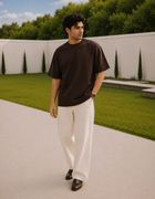 SOOT Premium Chocolate Brown Boxy Tee in 100% Cotton
