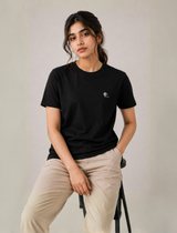 Black Essential Tee - Emeralds 